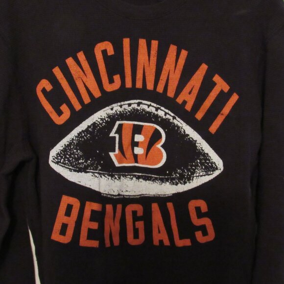 Cincinnati Bengals Sweatshirt Men's Size Large Brown Waffle Knit Football Logo - Picture 1 of 5